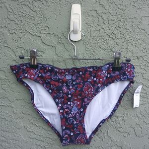 NWT OLD NAVY Red White Blue Paisley Nylon & Spandex Swim Full Ruffle Bottoms XS